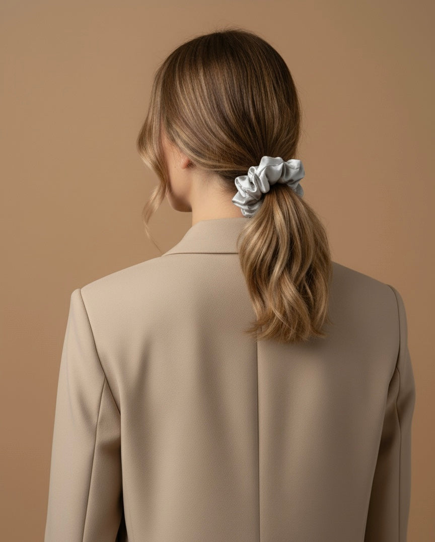 Elastic de par din matase 100% - Silver