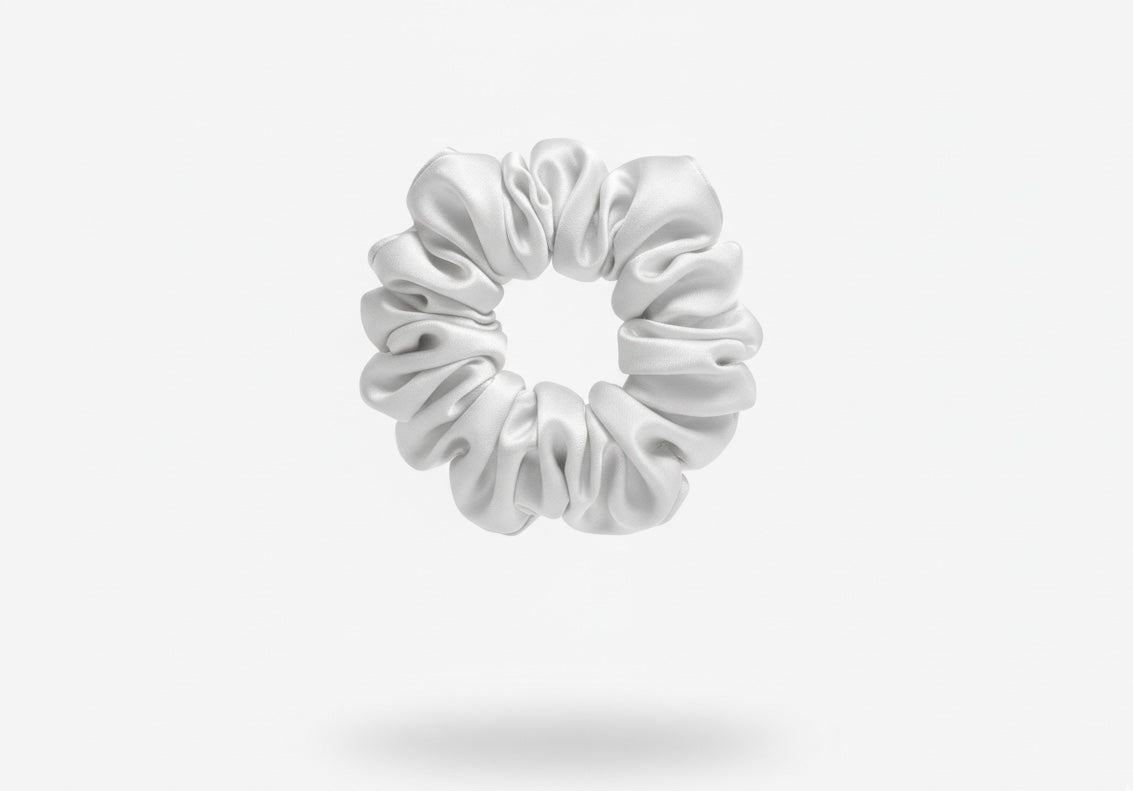 Elastic de par din matase 100% - Cloud White
