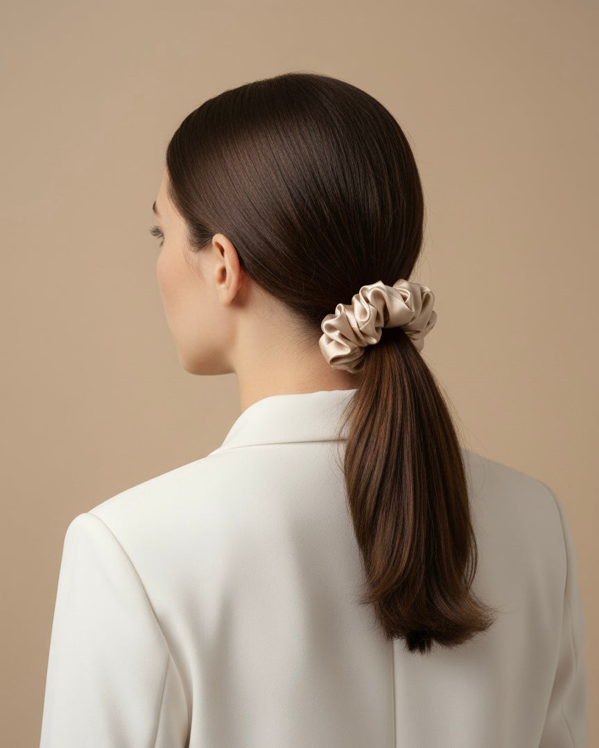 Elastic de par din matase 100% - Champagne