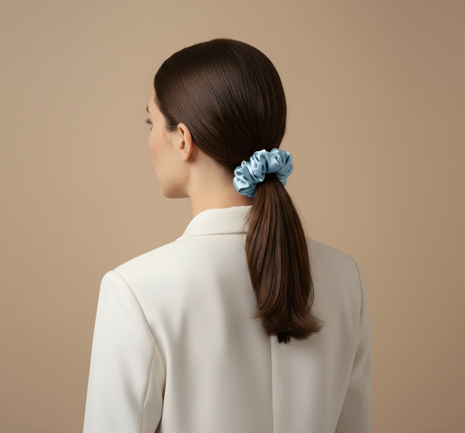 Elastic de par din matase 100% - Baby Blue