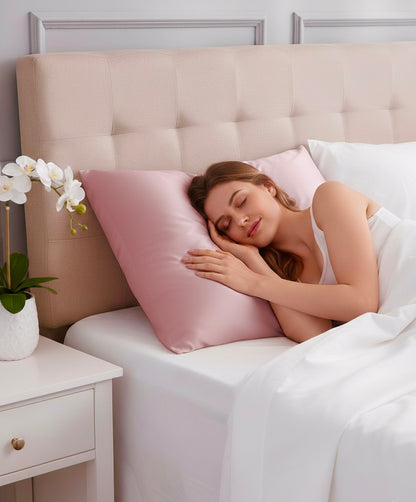 Fata de perna din matase 100% - Powdered Pink