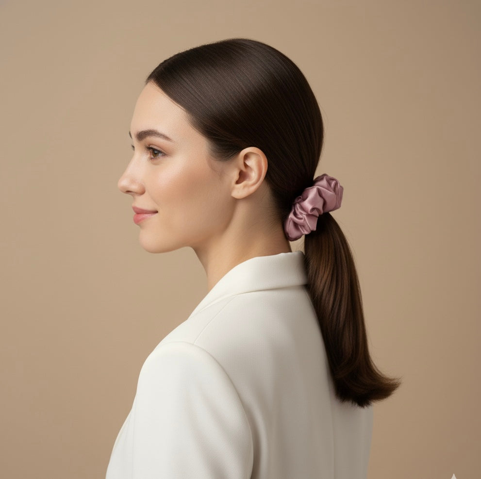 Elastic de par din matase 100% - Powdered Pink