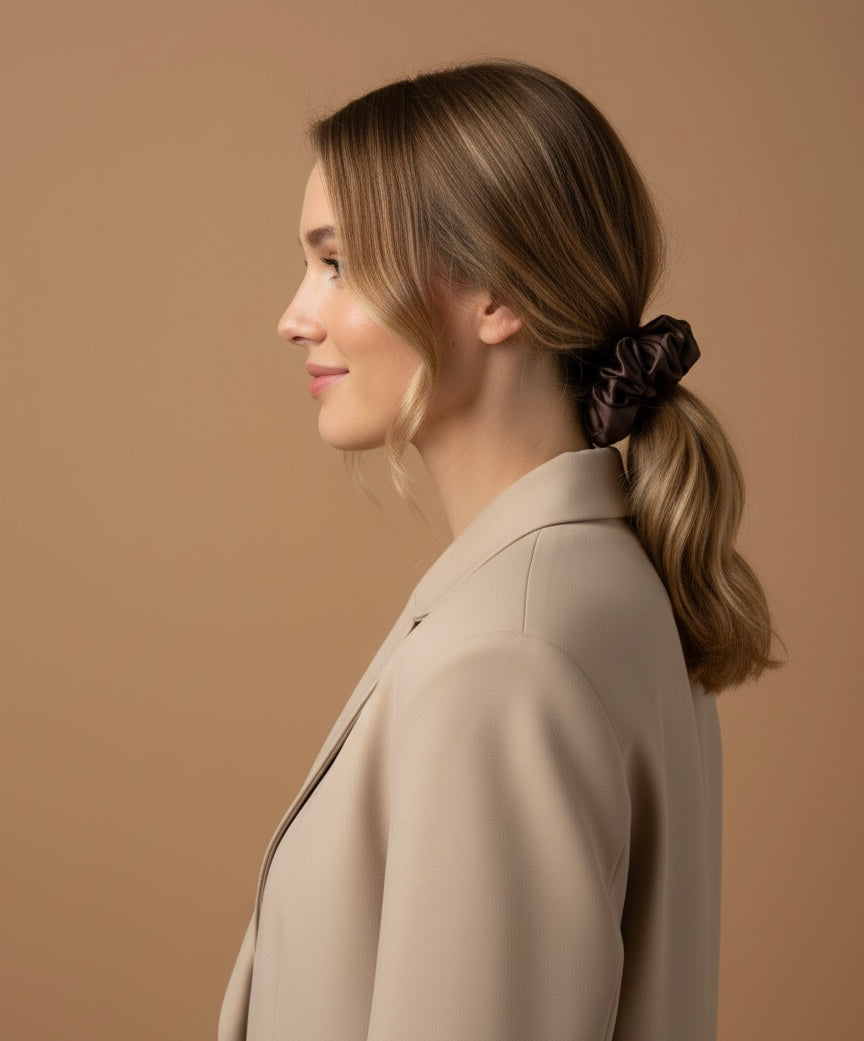 Elastic de par din matase 100% - Chocolate Mousse