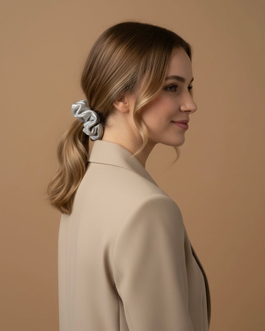 Elastic de par din matase 100% - Silver