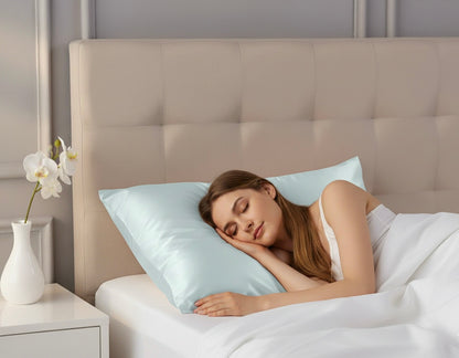 Fata de perna din matase 100% - Baby blue