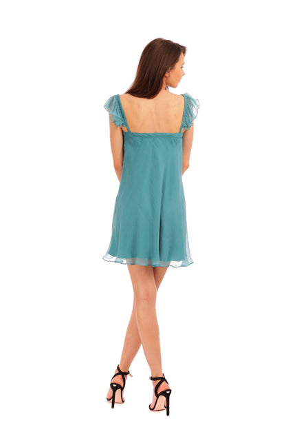 Rochie voal matase - Turquoise