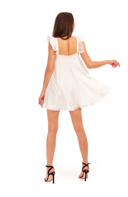 Rochie voal matase - Cloud White